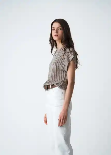 Suéter Tejido Mujer Café Merengue Medio Talla L 483G085 Naf Naf