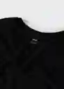 Camiseta Sacov Negro Talla L Mujer Mango