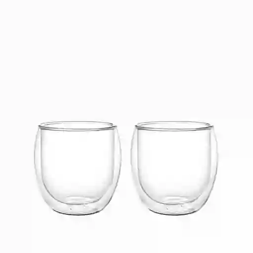 Set Vaso Doble Pared Curvo 350 mL Ambiente Gourmet