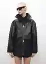 Abrigo Patch Negro Talla L Mujer Mango