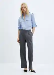 Camisa Mateos Azul Talla L Mujer Mango