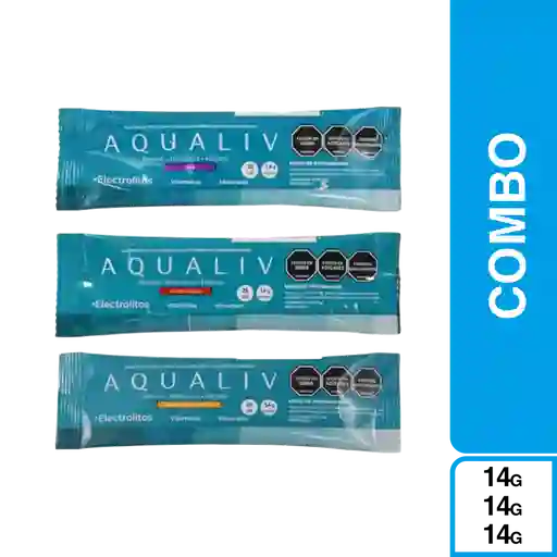 Combo Aqualiv Uva+Aqualiv Frutos Rojos+Aqualiv Naranja Mandarina