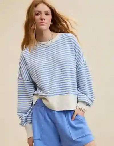 Buzos Aerie Azul Talla Medium 3607867 American Eagle