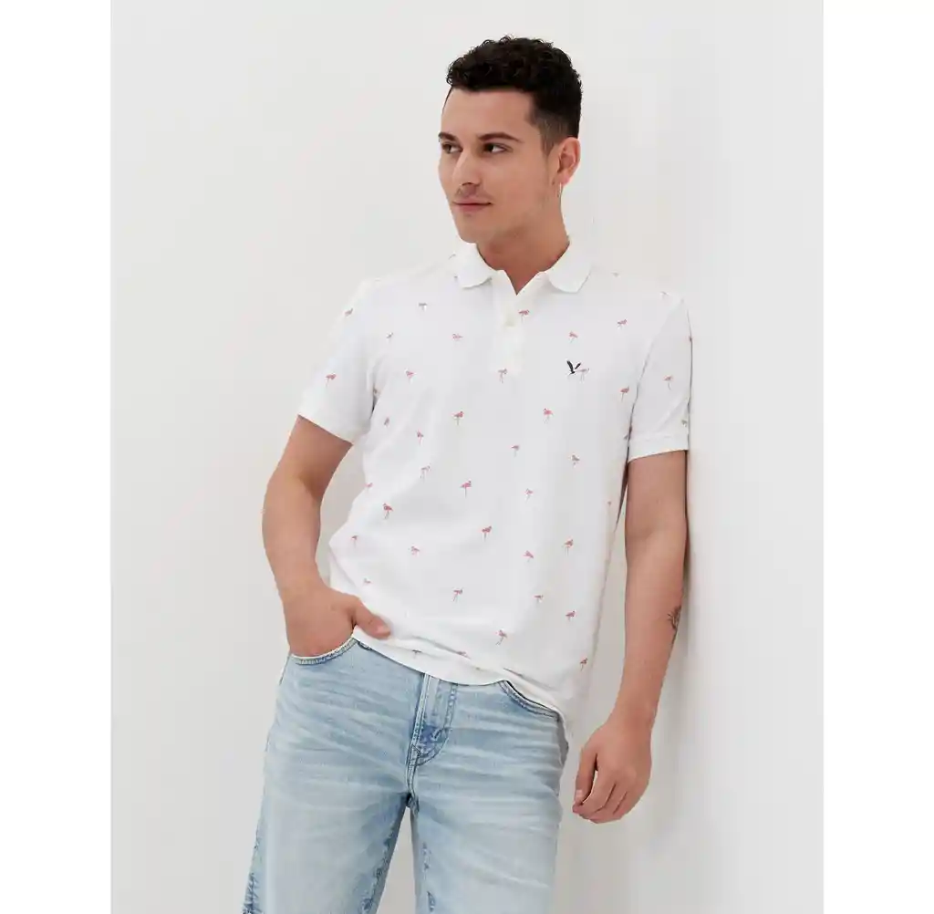 Camisa Polo Hombre Blanco T MEDIUM 400387148614 American Eagle