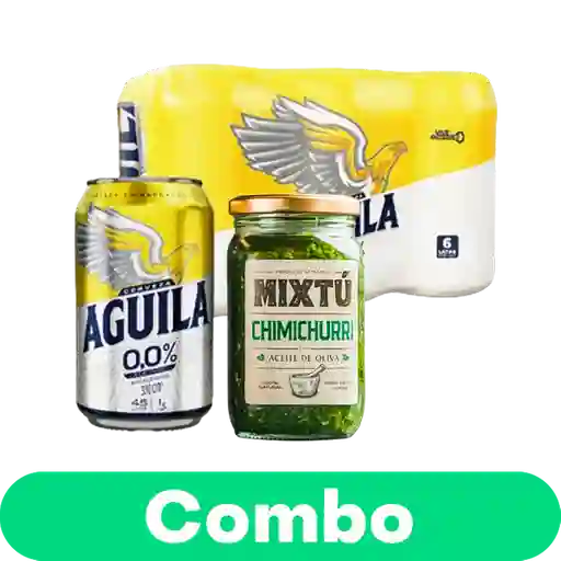 Combo Chimichurri + Six Pack Cerveza Aguila Sin Acohol