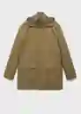 Abrigo Parka Parko Khaki Talla XXL Hombre Mango