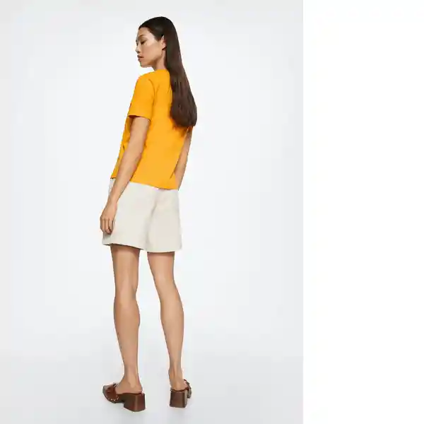 Camiseta Chalaca Naranja Talla Xs Mujer Mango