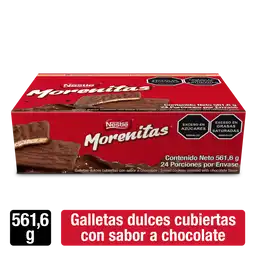 Galletas dulces MORENITAS cubiertas con chocolate 24 Unds x 561,6g
