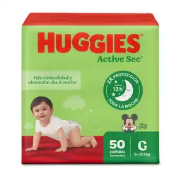 Pañales Huggies Active Sec Etapa 3/G Más Comodidad 50 Und