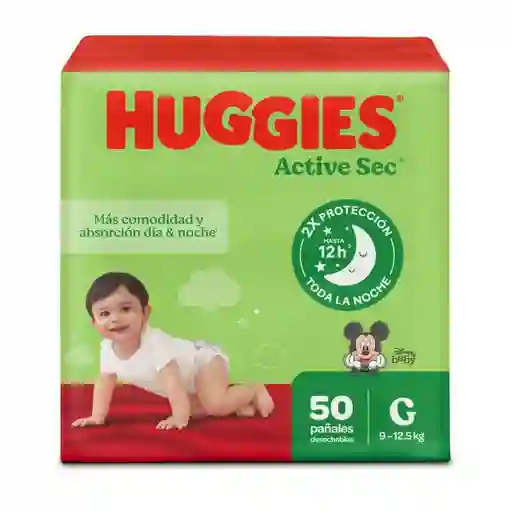 Pañales Huggies Active Sec Etapa 3/G Más Comodidad 50 Und