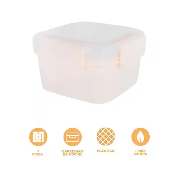 Contenedor Para Ensaladas Series Graceful Beige 1100 mL Miniso