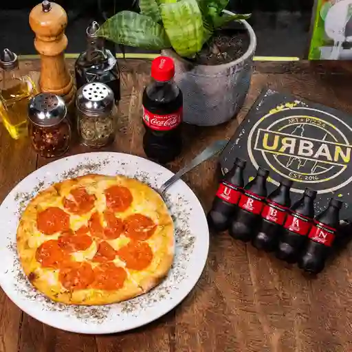 Pizza personal + coca-cola 250ml pro