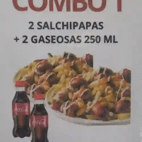 Combo (2 Salchipapas + 2 Bebidas 250 Ml)