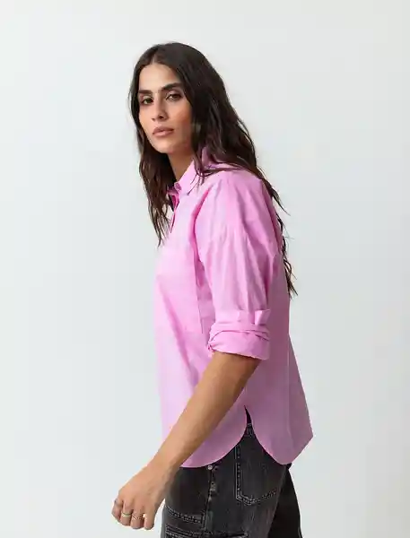 Camisa Dara Mujer Rosa Lila Medio Talla L 413F392 Naf Naf