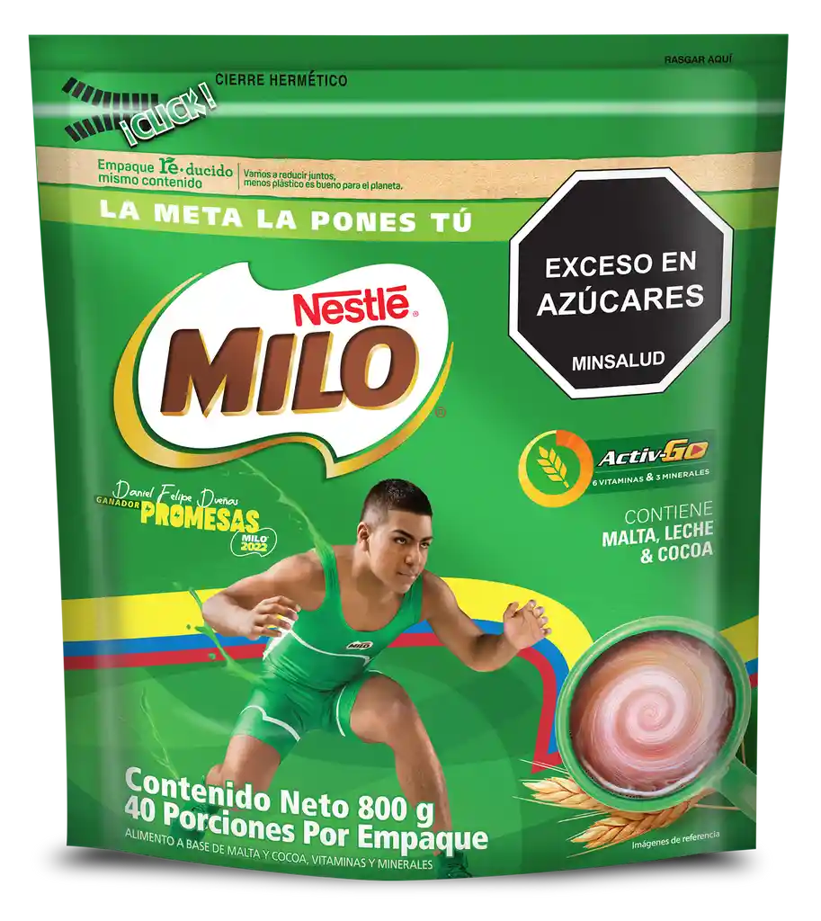 Bebida achocolatada con malta MILO ACTIV-GO x 800g