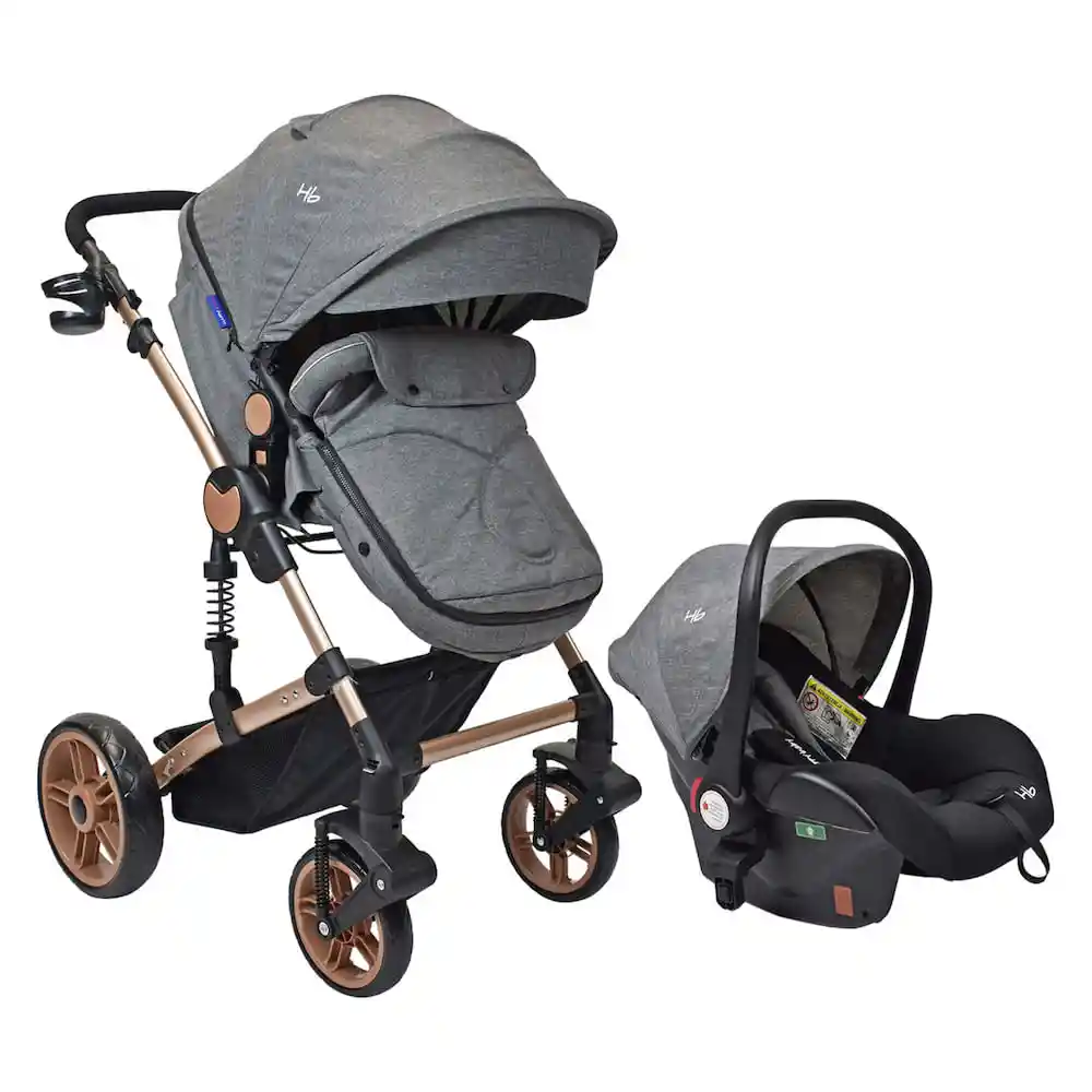 Coche Moises Travel Bebé Gadi Gris Happy Baby