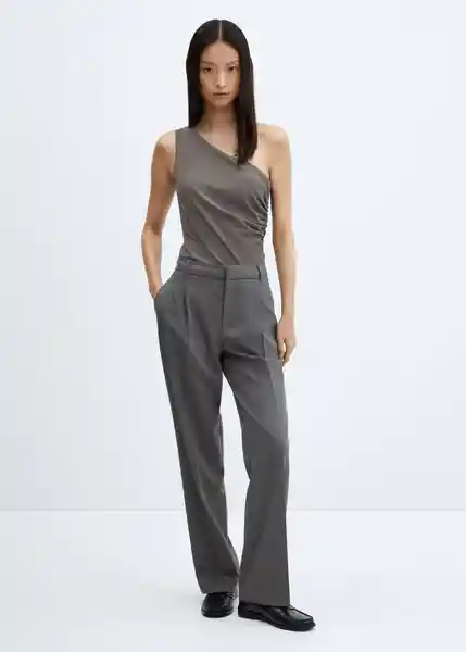 Pantalón Cesi Mujer Gris Talla 48 Mango