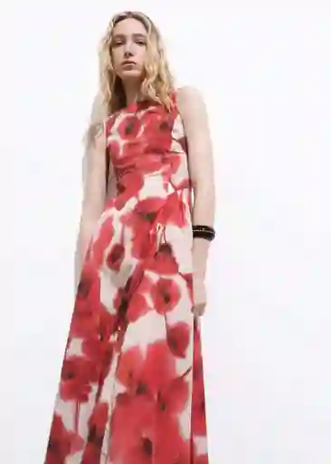 Vestido Aquare Crudo Talla M Mujer Mango