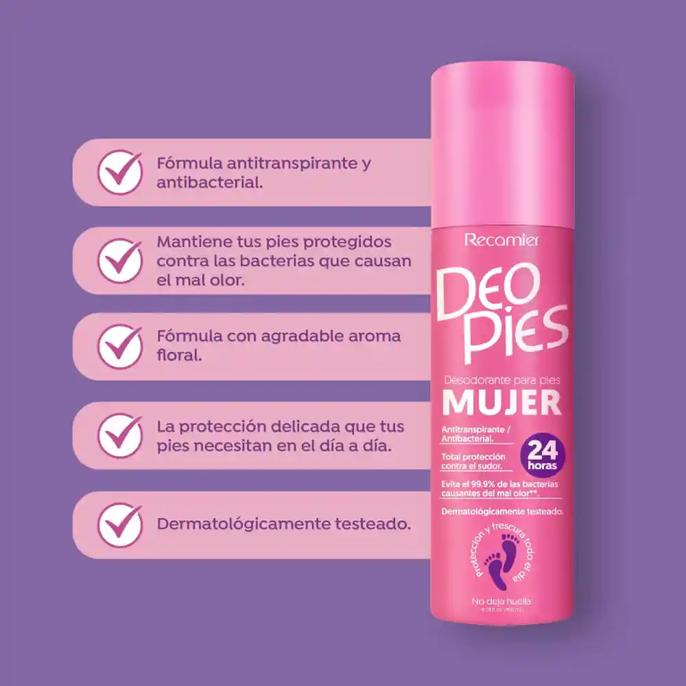 Oferta Desodorante Pies Deo Pies Mujer Spray X 260 X 2und