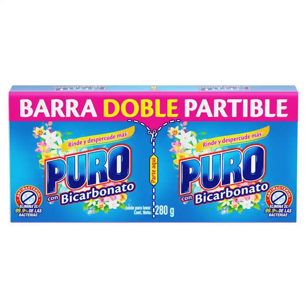 Puro Jabón Barra Doble Partible con Bicarbonato
