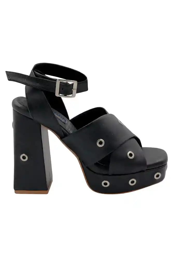 Sandalia Tacon Negro Para Mujer Ariella