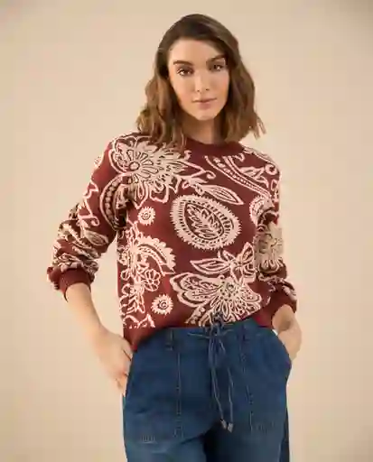 Suéter Tejido Rojo Borgoña Oscuro Talla L 662G125 Esprit