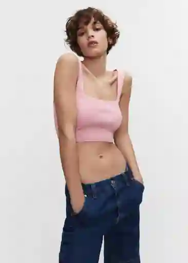 Top Rose Rosa Pastel Talla XL Mujer Mango