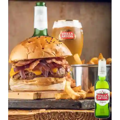 Combo Hamburguesa Magnum + Stella Artois 350 Ml