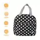 Lonchera Puntos Serie Minso Negro y Blanco Miniso