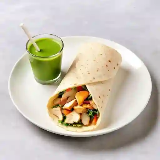 Wraps de pollo -batido verde