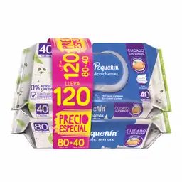  Toallitas Humedas Pequeñin Acolchamax X 80 Und + 40 Und 