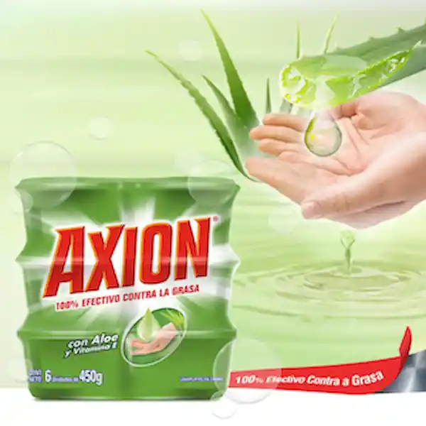 Lavaplatos en Crema Axion Aloe y Vitamina E 450 g x 6und