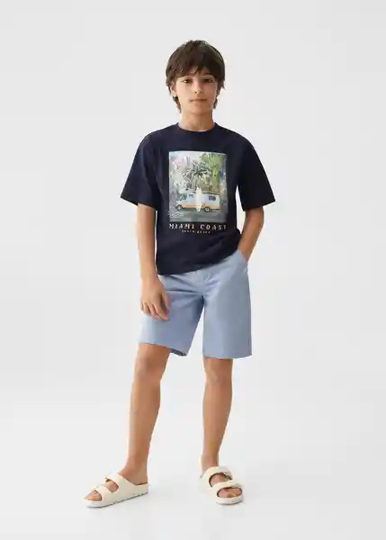 Bermuda Belice Azul Talla 08 Niños Mango