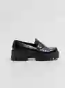 Arkitect Informal Para Mujer Mocasin Chunky 37 Negro