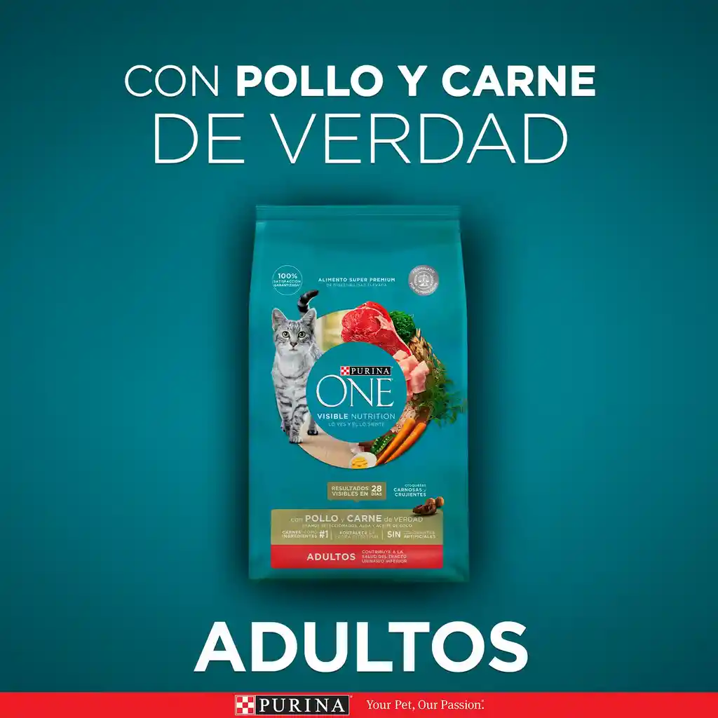 Comida para Gato Pollo y Carne Purina One x 500gr