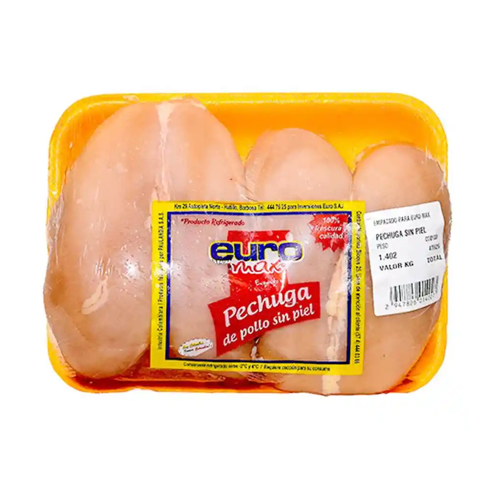 Pechuga Sin Piel Fresca Euromax *kg