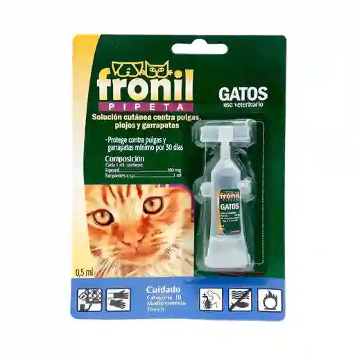 Fronil Solución Cutánea Contra Pulgas y Garrapatas para Gatos