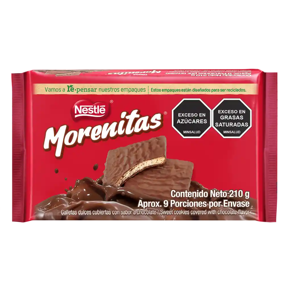 Galletas dulces MORENITAS cubiertas con chocolate 210g