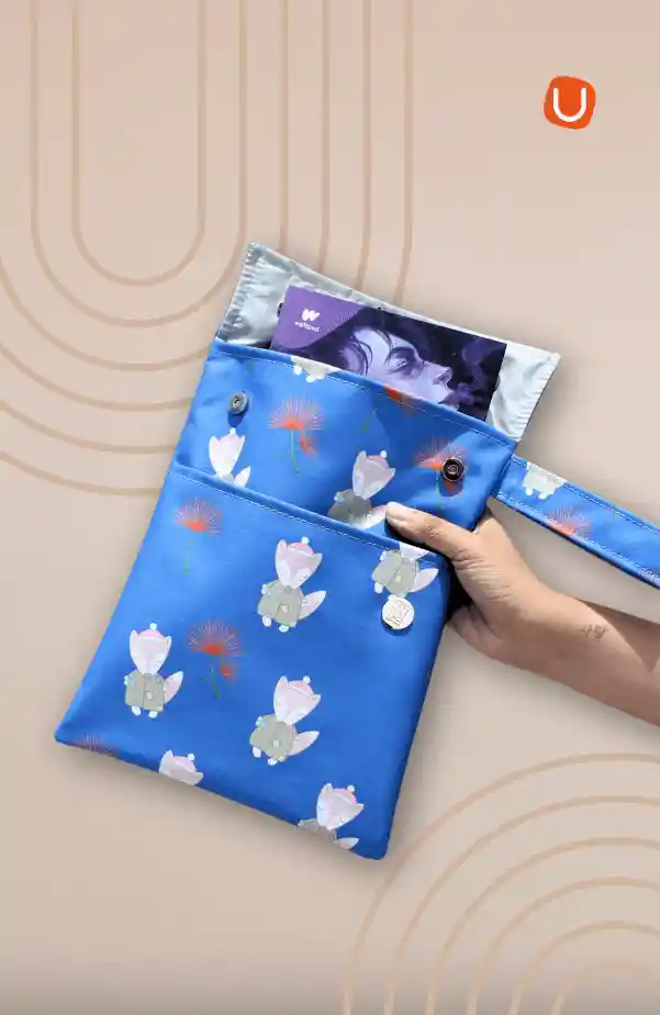 Funda Gold Para Libros Animales Azul