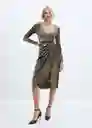 Vestido Xmarti Khaki Talla 28 Mujer Mango