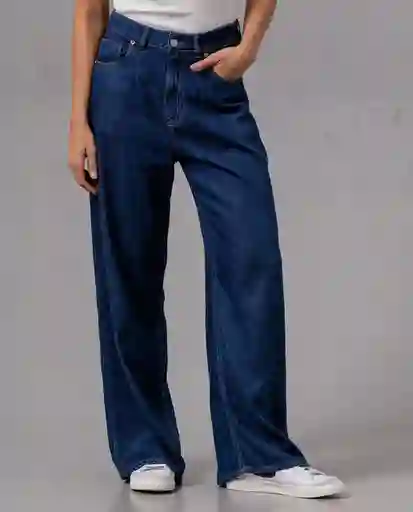 Jean Wide Leg Mujer Azul Prusia Oscuro Talla 8 74861 Rifle