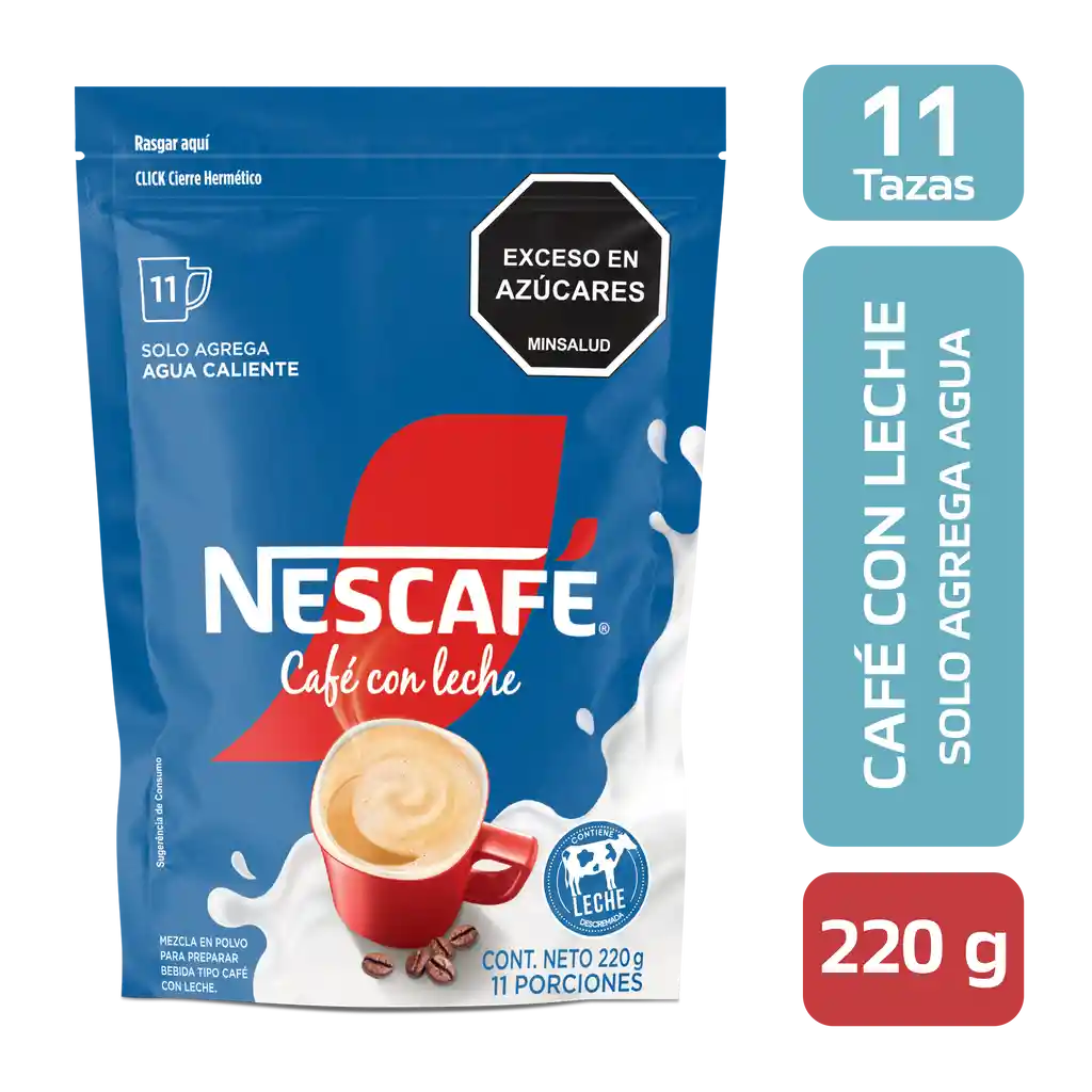 Café instantáneo NESCAFÉ Café con leche x 220g