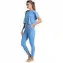 Camiseta Crop Top Oversize Urban Flexibility Mujer Azul Cielo-s