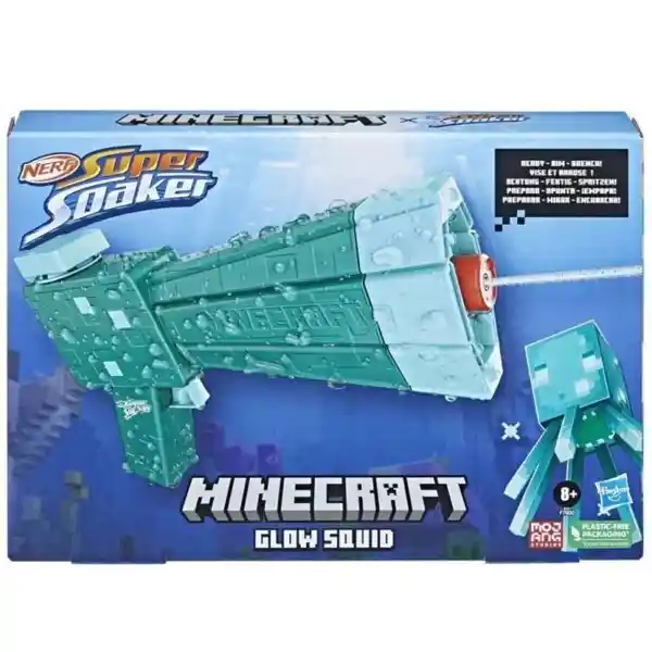 Nerf Lanzador Super Soaker Minecraft Glow Squid F7600