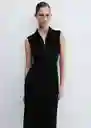 Vestido Mazip Negro Talla XS Mujer Mango