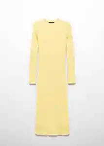 Vestido Grogui Amarillo Talla S Mujer Mango