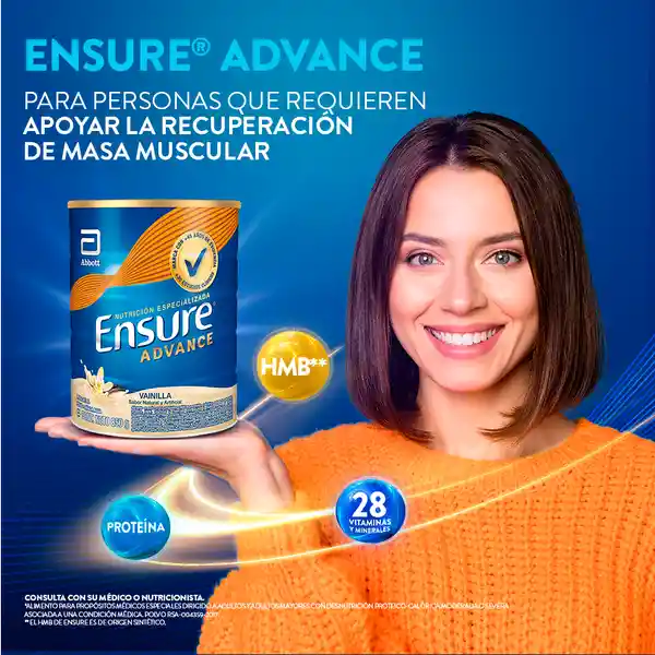 Ensure Advance Vainilla Con Proteína + Hmb Polvo