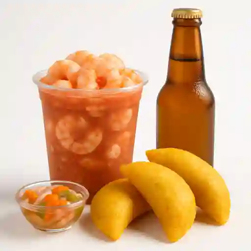 Cóctel Camarón 8Oz+empanadas+costeñita