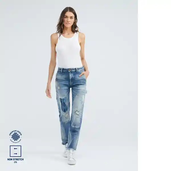 Jean High Cosmo Shigh Rise Her Mujer Azul Talla 8 Chevignon