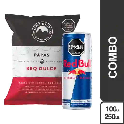 Combo Papas Bbq Dulce + Red Bull Bebida Energizante 250 mL